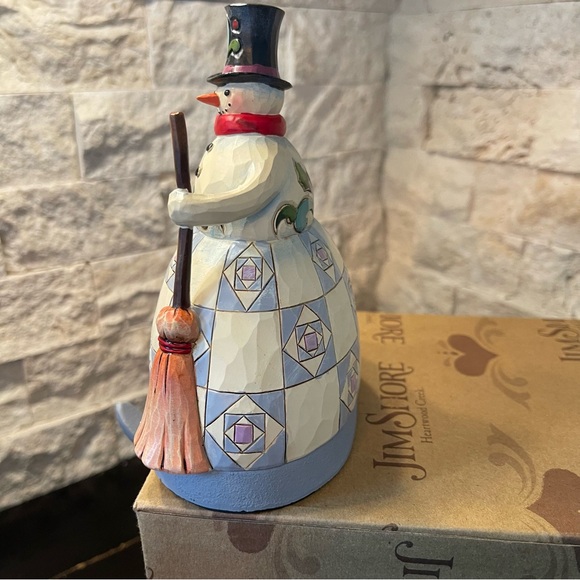 JIM SHORE Heartwood Creek Collection Snowman 2010 Mantel Stocking Hanger #407620 - Picture 3 of 10